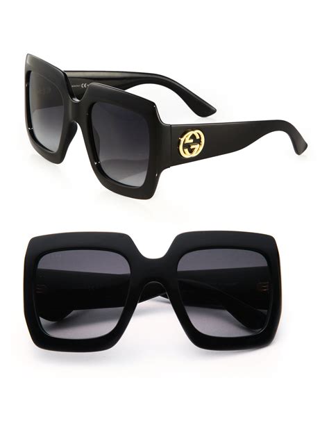 black square gucci glasses|Gucci 54mm oversized square sunglasses.